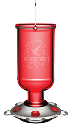 Classic Brands 38 Elixir Hummingbird Feeder, 13-oz. Capacity Red/Bronze