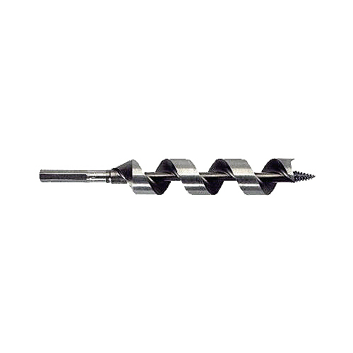 Irwin 49918 Power Drill Auger Bit, 1-1/8 in Dia, 7-1/2 in OAL, Solid Center Flute, 1-Flute, 7/16 in Dia Shank