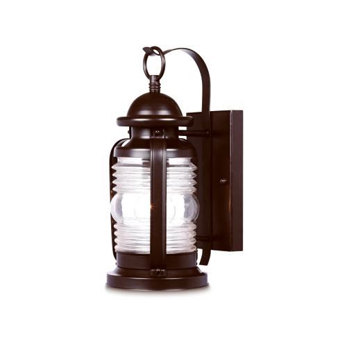 Weatherby Series 00 Wall Lantern, 120 V, Incandescent Lamp, Steel Fixture, Weathered Bronze Fixture