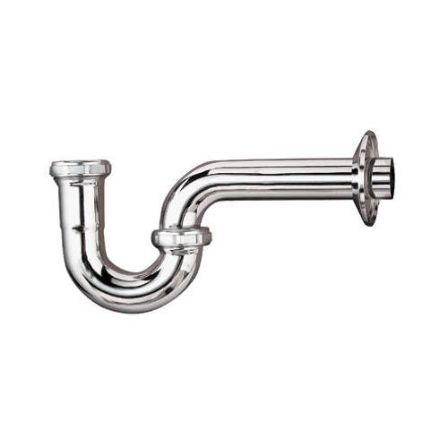 P-Trap Drain Pipe, Chrome Plated, 17-Ga., 1-1/4 x 1-1/4-In.