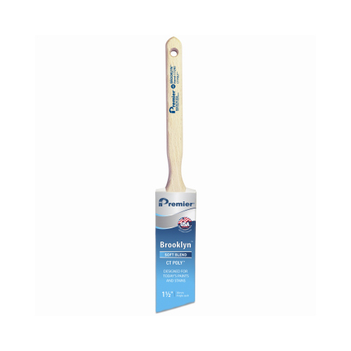 Brooklyn Paint Brush, 1-1/2 in W, Angle Sash Brush, 2-1/2 in L Bristle, Polyester Bristle