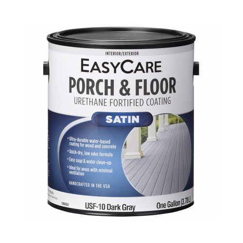 Exterior Satin Porch & Floor Coating, Urethane Fortified, Dark Gray, 1-Gallon