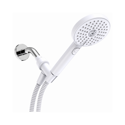 sproos 1102110WH01 3-Spray Handheld Shower Head, White, 5-In.