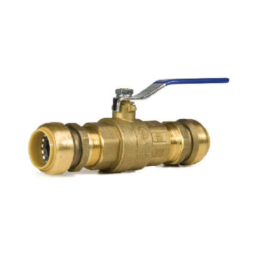 B&K 1107-063 107-063HC Ball Valve, 1/2 in Connection, Push-Fit, 200 psi Pressure, Manual Actuator, Brass Body