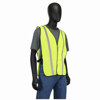 Safety Works SW46102 SWX00354 High-Visibility Safety Vest, One-Size, Polyester, Lime Yellow, Hook-and-Loop Closure