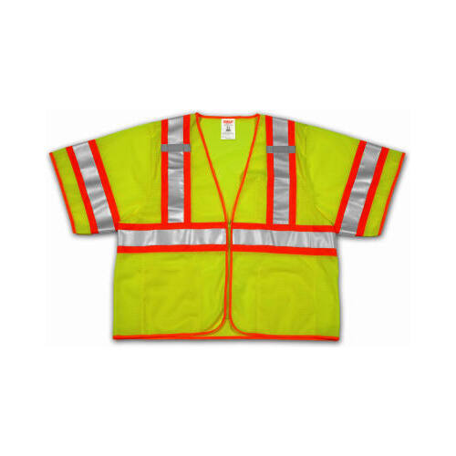 Tingley V70332.4X-5X Safety Vest, Fluorescent Yellow & Green Mesh, XXXXL/XXXXXL