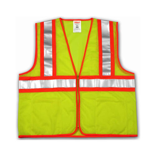 Safety Vest, Lime/Yellow Mesh Polyester, XXL-XXXL