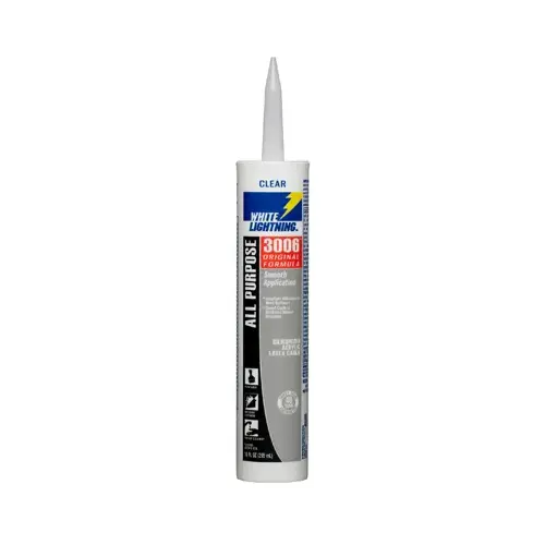 3006 Adhesive Caulk, All-Purpose, Clear, 10-oz.