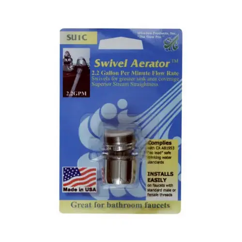 Swivel Saver Faucet Aerator, Lead-Free Brass, Dual Threads