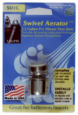 Whedon SU1C Swivel Saver Faucet Aerator, Lead-Free Brass, Dual Threads