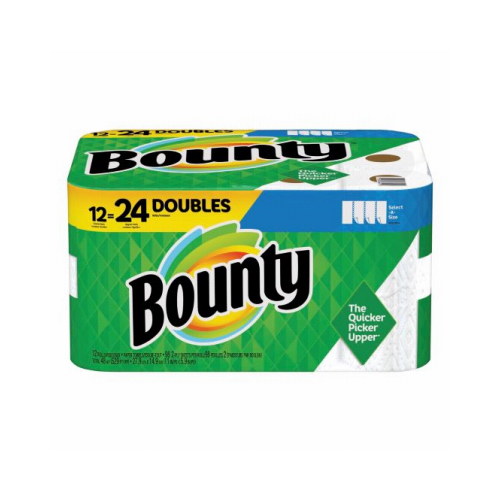 BOUNTY 66541 Select-A-Size Paper Double-Roll Towels, White, 12-Count