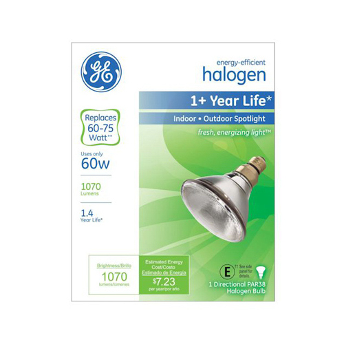 Halogen Spot Light Bulb, PAR38, 60 Watts