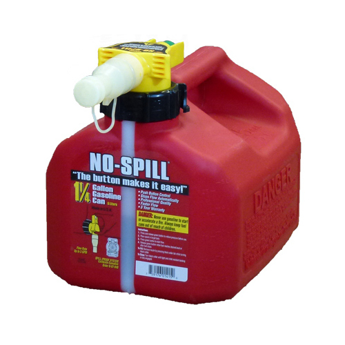 Gas Can, 1.25 gal Capacity, Plastic, Red