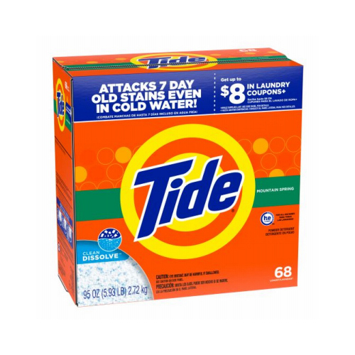 Tide 84990 Laundry Detergent Powder, Mountain Spring, 68 Loads, 95-oz.