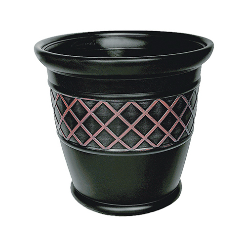 Planter, Plastic, Brown Lattice, 18 x 16.5-In. Java