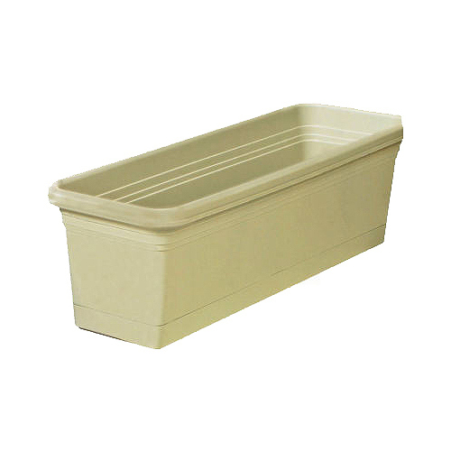Southern Patio WB2412OG Rolled Rim Window Box Planter, 8 in W, 23-3/4 in D, Dynamic Design, Polyresin, Olive Green