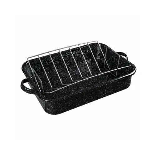 Roaster With Rack, Non-Stick Enamel On Steel, 25-Lbs.