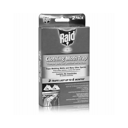 RAID CMOTH-RAID Clothing Moth Traps, Unscented, 2-Ct.