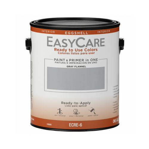 Ready To Use Interior Paint & Primer In One, Eggshell Acyrlic, Gray Flannel, 1-Gallon