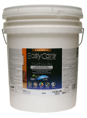 TRUE VALUE MFG COMPANY ECPET-5G Platinum Interior Paint & Primer + Stain Blocker, Eggshell Tint Base Latex, 5 Gallons