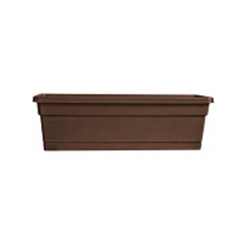Southern Patio WB2412CO Rolled-Rim Window Box, Cocoa, 24-In.