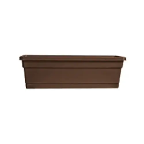 Southern Patio WB2412CO Rolled-Rim Window Box, Cocoa, 24-In.