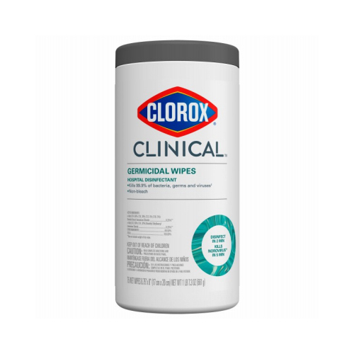 Clinical Germicidal Wipes, 75-Ct.