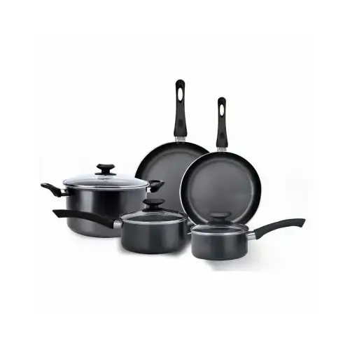 Elements Series Cookware Set, Aluminum, Gray, 8-Piece