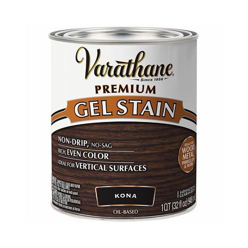 Gel Stain Premium Kona Oil-Based Linseed Oil Modified Alkyd 1 qt Kona