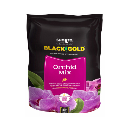 SUN GRO HORTICULTURE 1411402.Q08P BLACK GOLD Orchid Mix, Granular, Brown/Earthy, 240 Bag