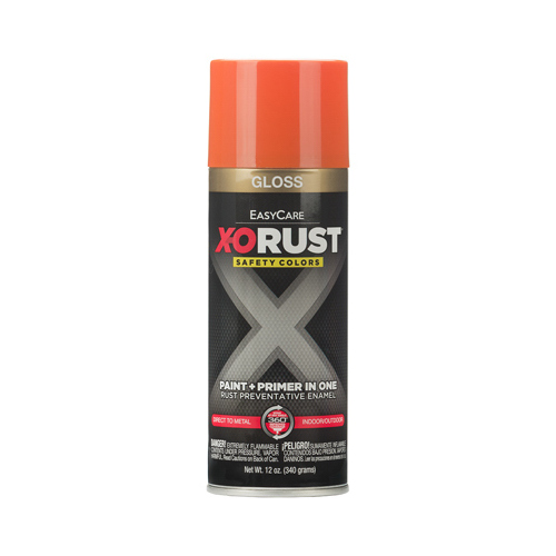 Anti-Rust Enamel Spray Paint & Primer, Safety Orange Gloss, 12-oz.