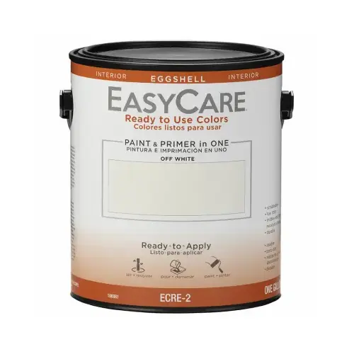 Ready To Use Interior Paint & Primer In One, Eggshell Acyrlic, Off White, 1-Gallon
