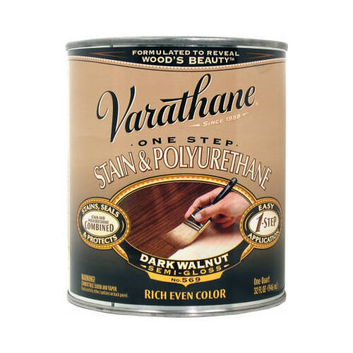 RustOleum 225250H OneStep Stain/Poly SemiGloss Dark Walnut OilBased