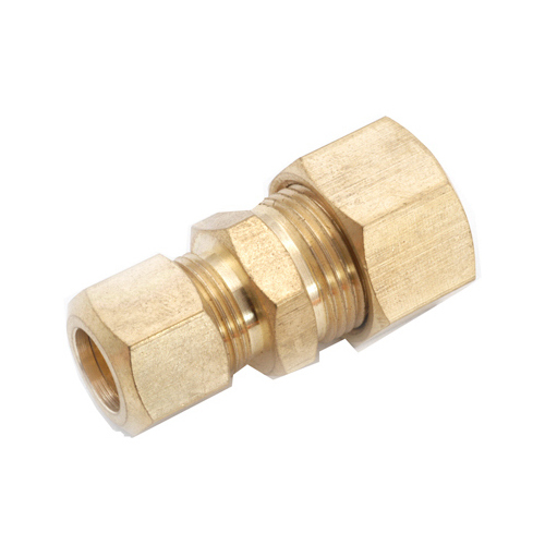 Anderson Metals 750082-1008 Reducing Pipe Union, 1/2 x 5/8 in, Compression,  Brass, 200 psi Pressure