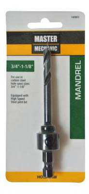 Master Mechanic 140803 Hole Saw Mandrel, 3/4 x 1-1/8-In.