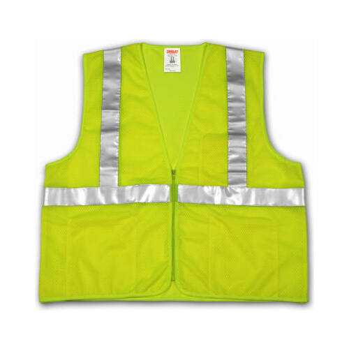 Tingley V70632.4X-5X Safety Vest, ANSI 107 Class 2, Lime/Yellow Mesh, XXXXL/XXXXXL