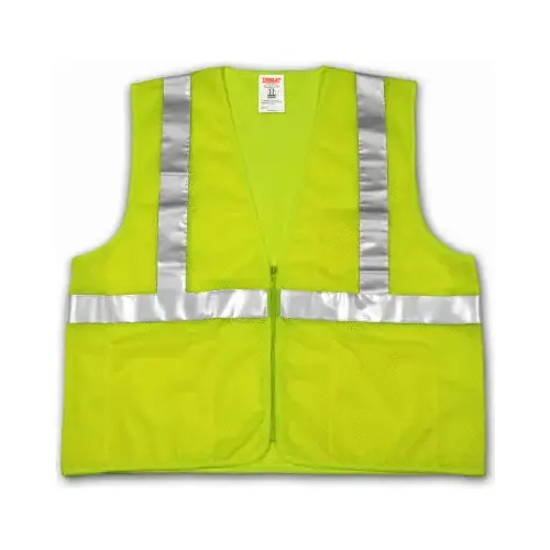 Safety Vest, ANSI 107 Class 2, Lime/Yellow Mesh, XXXXL/XXXXXL