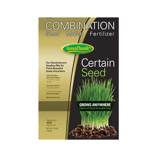 Barenbrug 44444 Certain Seed Premium Grass Seed, Fertilizer & Mulch in One, Southern, 10-Lbs., Covers 200 Sq. Ft.