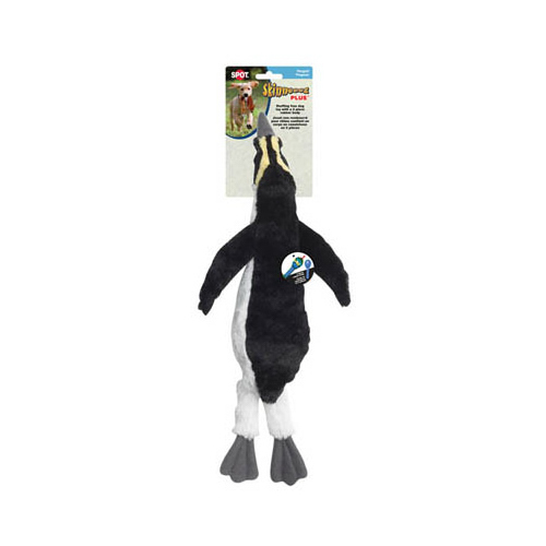 Spot 5732 Skinneez Squeaker Penguin Dog Toy, 15-In.