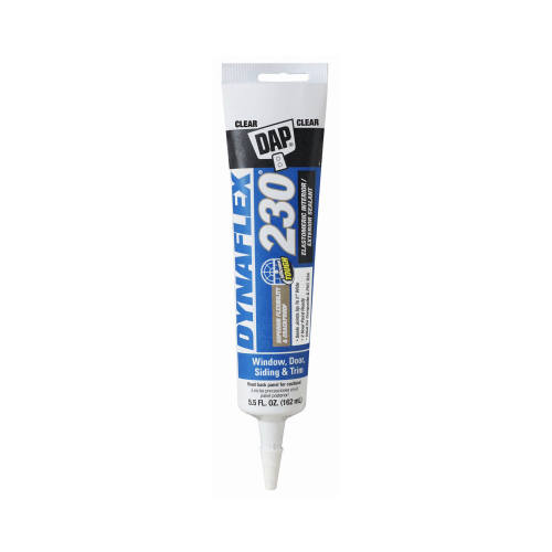 DAP 18860 Premium Sealant, Clear, 1 day Curing, 40 to 100 deg F, 5.5 oz Squeeze Tube