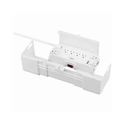 Powered Cable Management Box, White