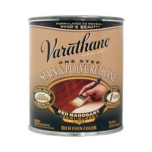 RustOleum 225247H Red Mahogany Wood Stain & Polyurethane, Qt.