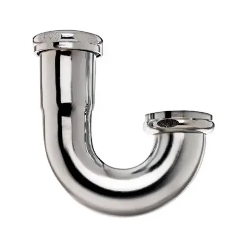 Sink Trap J-Bend Drain Pipe, Chrome Plated, 22-Ga., 1-1/2 x 1-1/2-In.