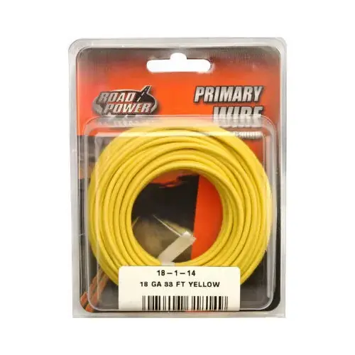 Primary Wire, Yellow, 18-Ga., 33-Ft.