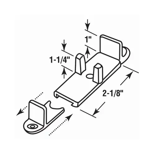 Door Guide, Nylon, White, Floor Mountin - 2 per pack x6 packs