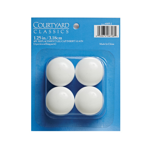 Patio Furniture Leg Insert Cap, 1.25-In  pack of 4