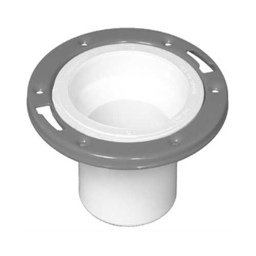 PVC Closet Flange Spigot, White, 4 x 3-In.