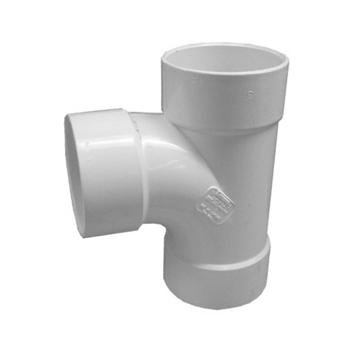 TIGRE USA INC 36-2066 PVC Pipe Sewer & Drain Sanitary Tee, Hub x Hub x Hub, 3-In.