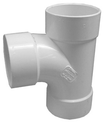 Tigre USA 36-2066 PVC Pipe Sewer & Drain Sanitary Tee, Hub x