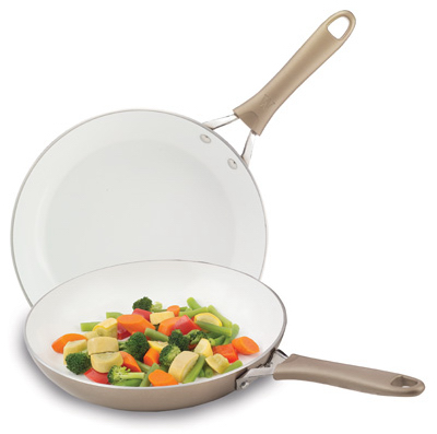 ENGLEWOOD MARKETING GROUP INC C944S264 Pure Living Saute Pan Set, Ceramic Finish, 8 & 10-In.